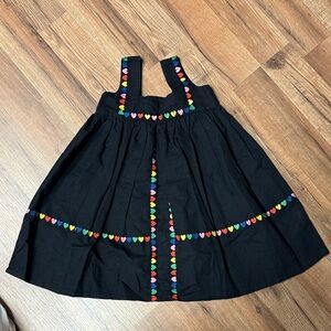 Stella McCartney Black Dress with Multicolor Heart Trim